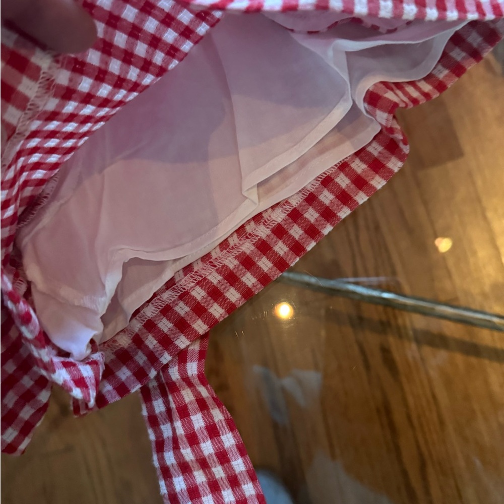 NWOT Privacy Please x Revolve Red Gingham Paperbag Tie-Waist Women's Shorts  XXS - Picture 7 of 10